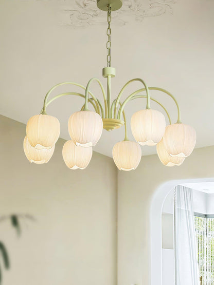 Tulip Matcha Chandelier - Elegant Design with Adjustable Brightness