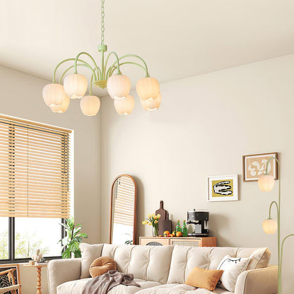 Tulip Matcha Chandelier - Elegant Design with Adjustable Brightness