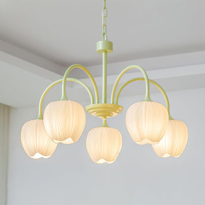 Tulip Matcha Chandelier - Elegant Design with Adjustable Brightness