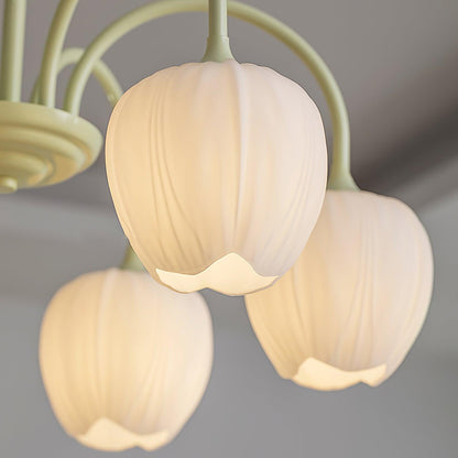 Tulip Matcha Chandelier - Elegant Design with Adjustable Brightness
