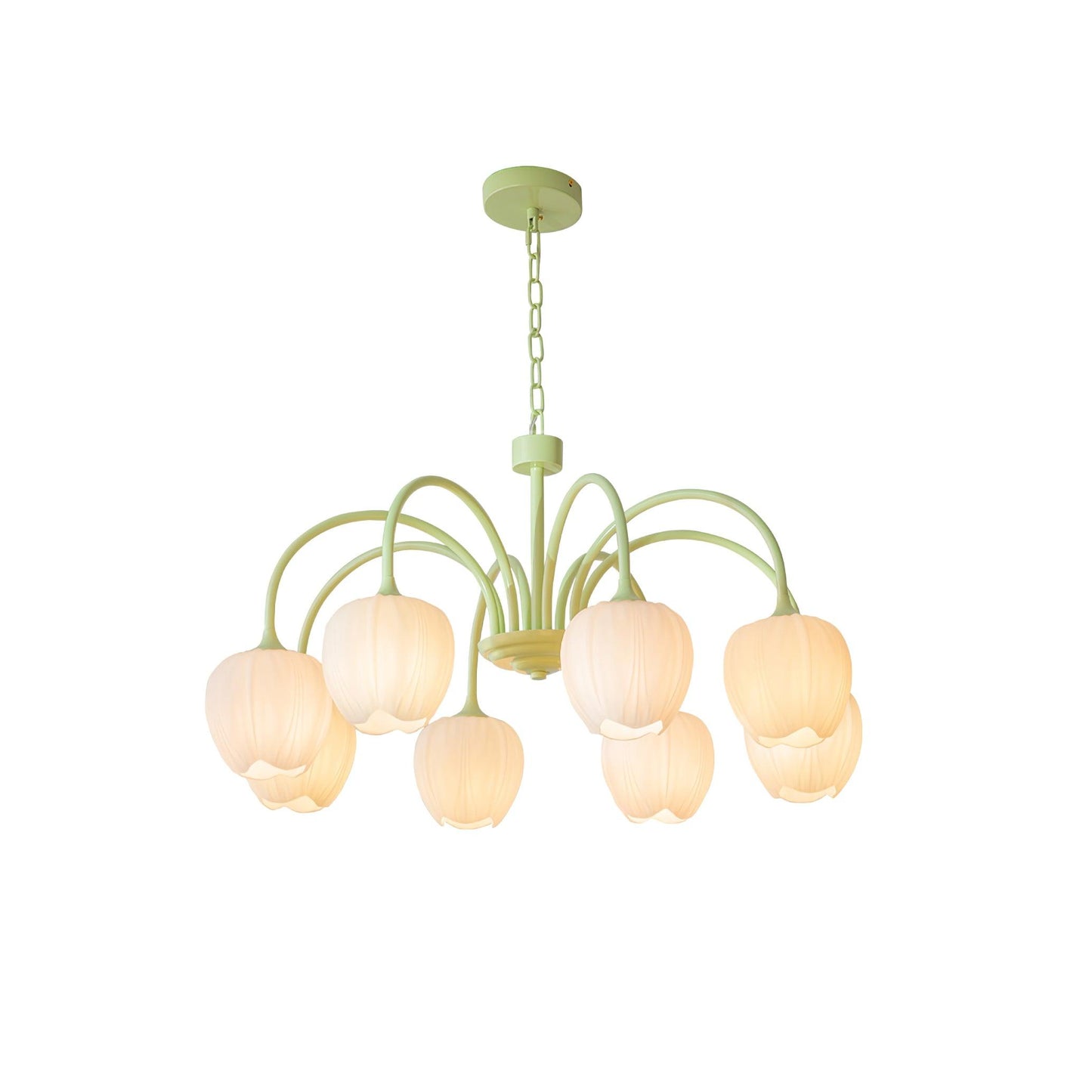 Tulip Matcha Chandelier - Elegant Design with Adjustable Brightness