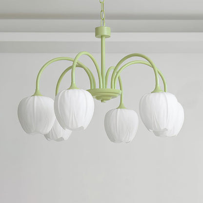 Tulip Matcha Chandelier - Elegant Design with Adjustable Brightness