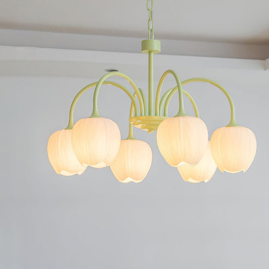 Tulip Matcha Chandelier - Elegant Design with Adjustable Brightness