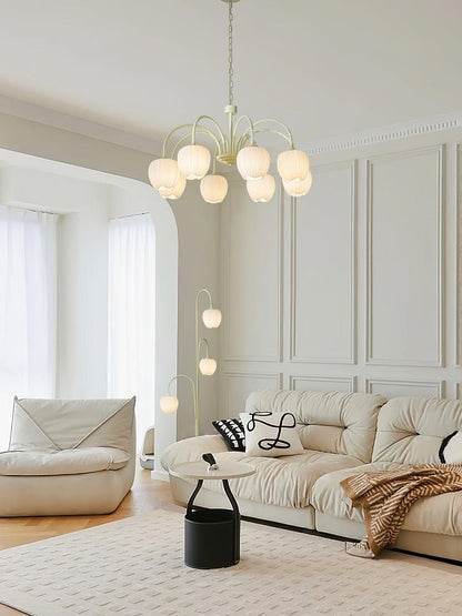 Tulip Matcha Chandelier - Elegant Design with Adjustable Brightness