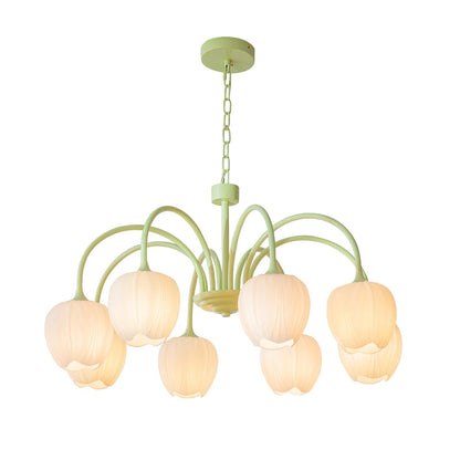 Tulip Matcha Chandelier - Elegant Design with Adjustable Brightness