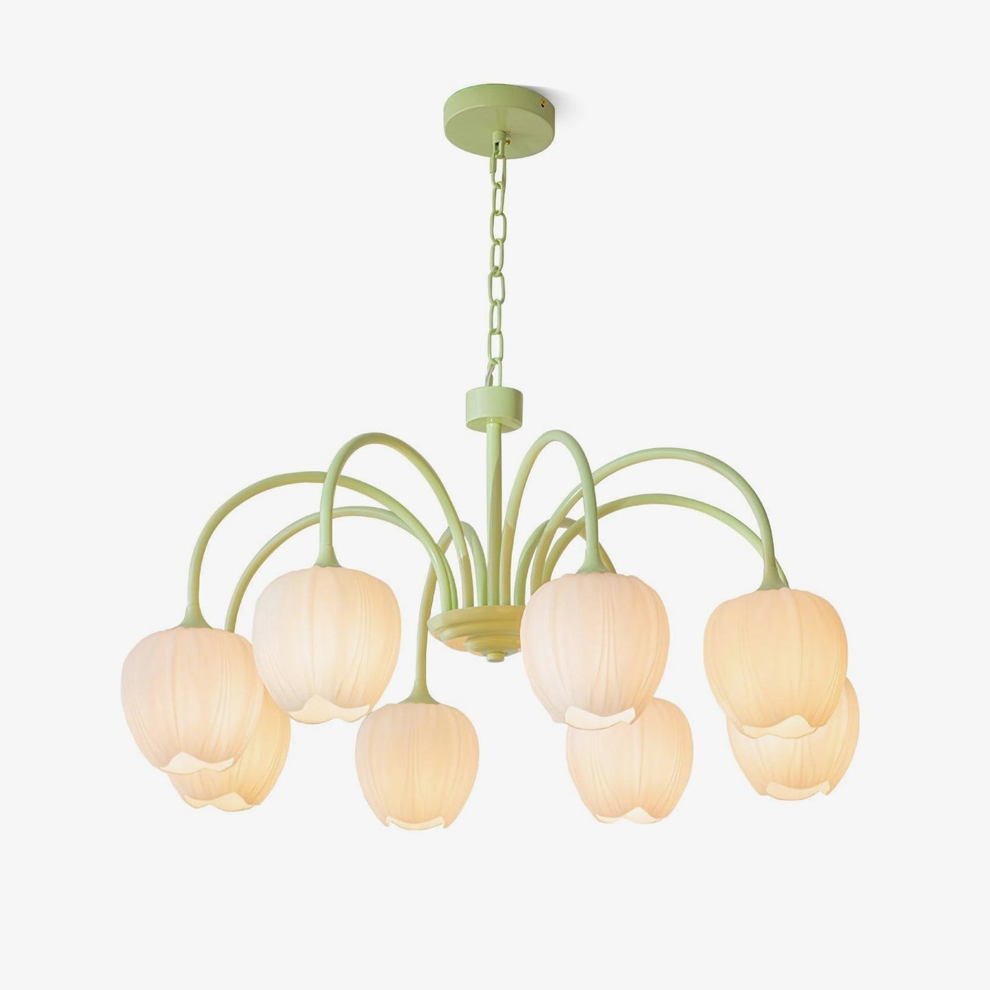 Tulip Matcha Chandelier - Elegant Design with Adjustable Brightness