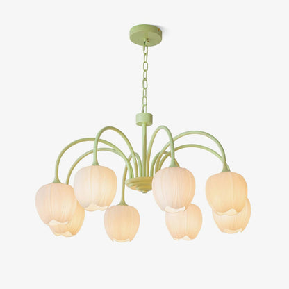 Tulip Matcha Chandelier - Elegant Design with Adjustable Brightness