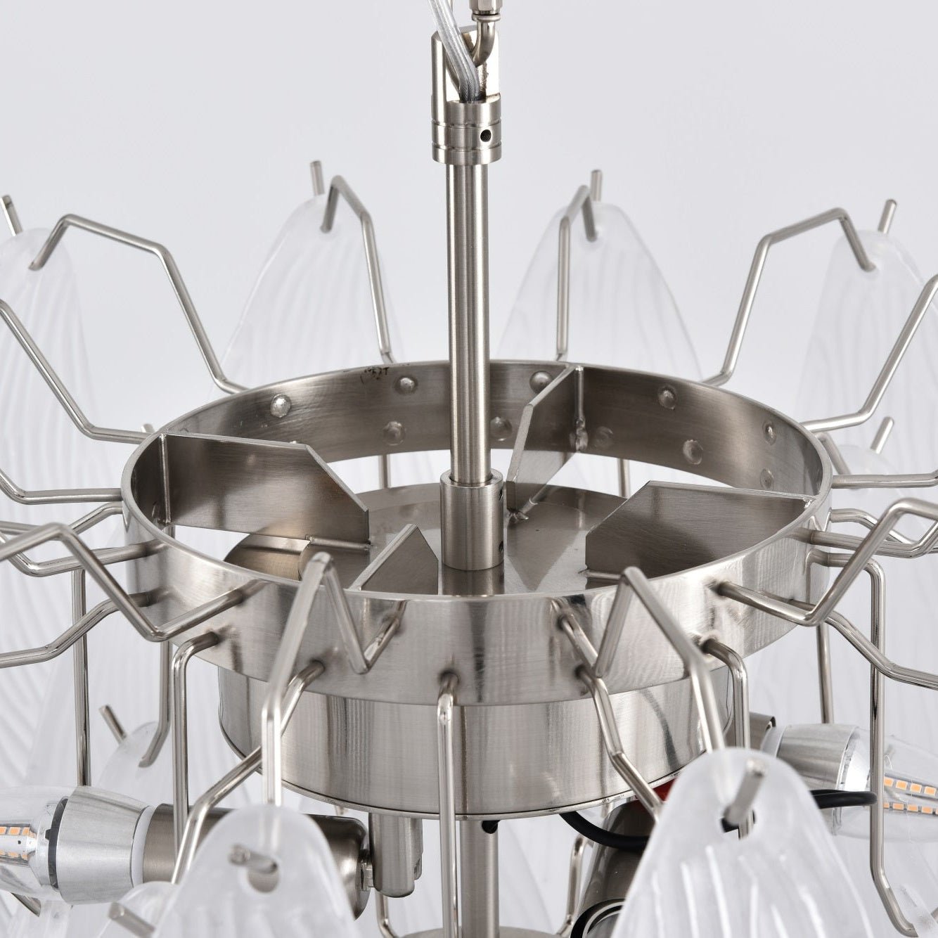 Tuliva Modern Glass Chandelier - Elegant Design, Adjustable Height