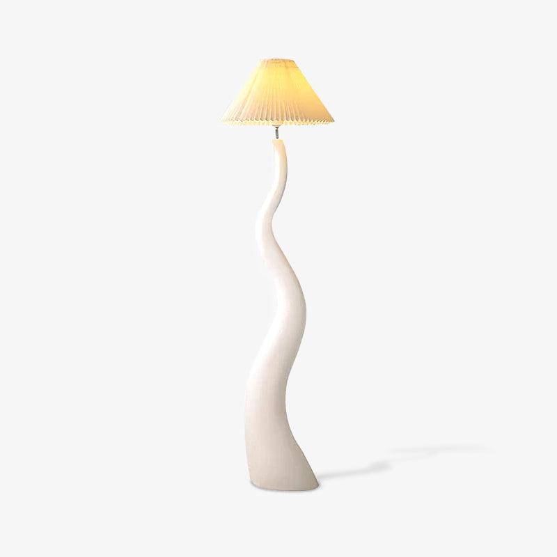 Twisted Pleated Floor Lamp - Adjustable Height, Soft Ambient Lighting