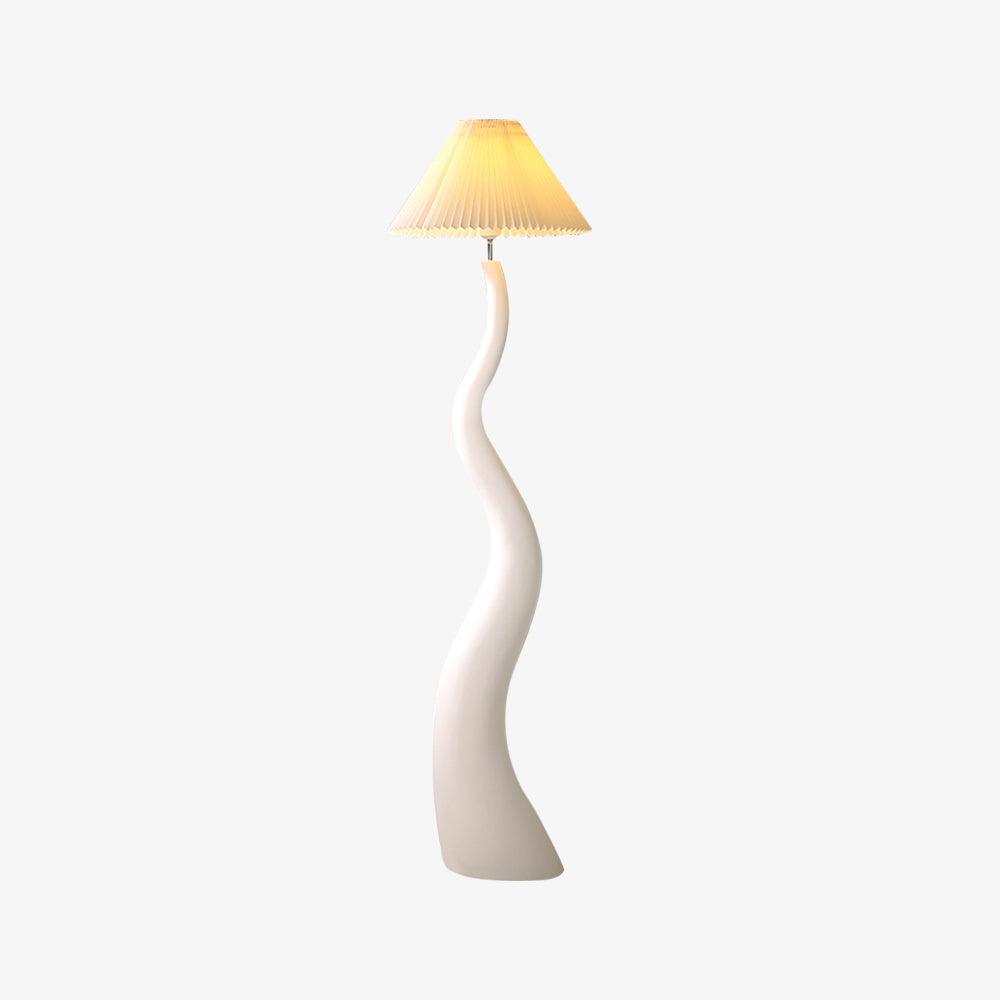 Twisted Pleated Floor Lamp - Adjustable Height, Soft Ambient Lighting