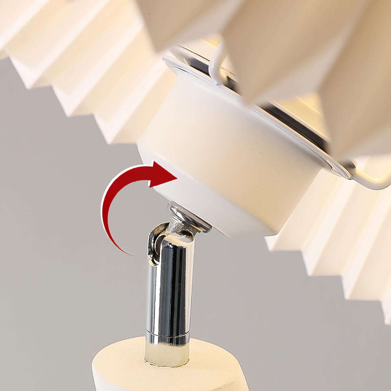 Twisted Pleated Floor Lamp - Adjustable Height, Soft Ambient Lighting