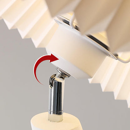 Twisted Pleated Floor Lamp - Adjustable Height, Soft Ambient Lighting