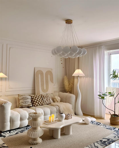Twisted Pleated Floor Lamp - Adjustable Height, Soft Ambient Lighting