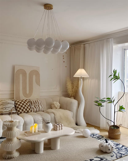 Twisted Pleated Floor Lamp - Adjustable Height, Soft Ambient Lighting