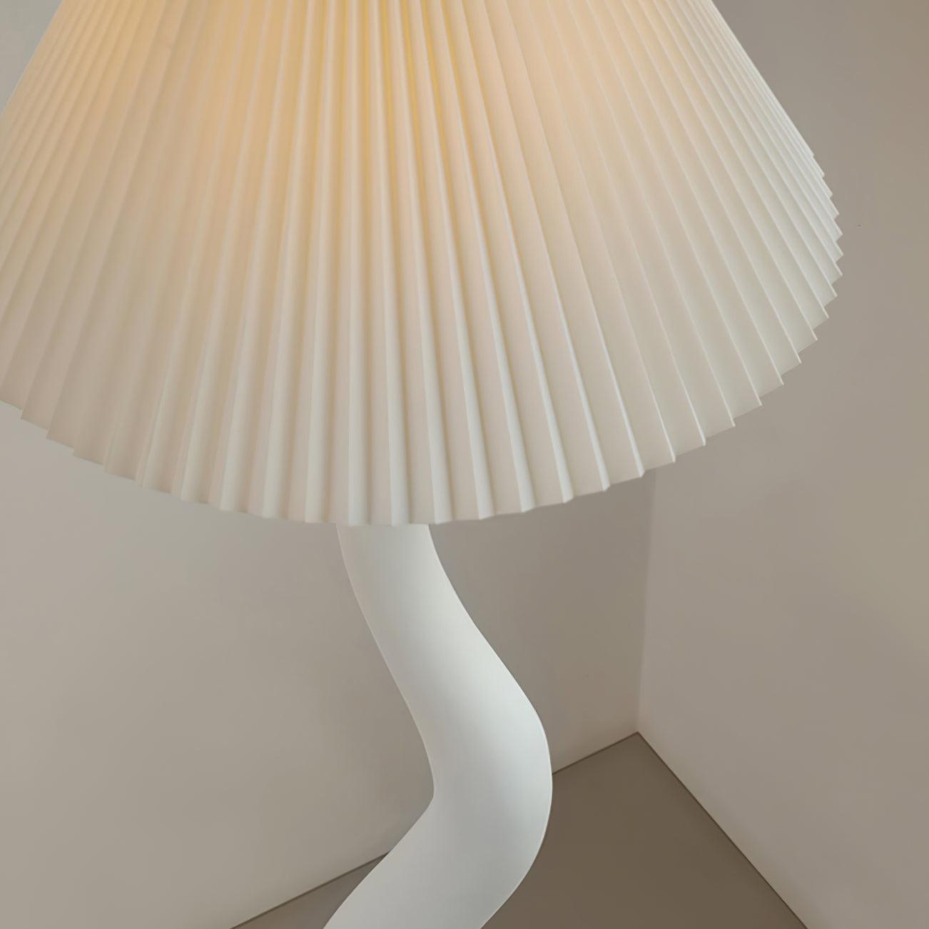 Twisted Pleated Floor Lamp - Adjustable Height, Soft Ambient Lighting