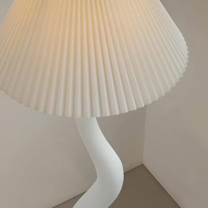 Twisted Pleated Floor Lamp - Adjustable Height, Soft Ambient Lighting