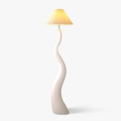 Twisted Pleated Floor Lamp - Adjustable Height, Soft Ambient Lighting