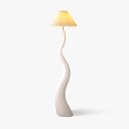 Twisted Pleated Floor Lamp - Adjustable Height, Soft Ambient Lighting