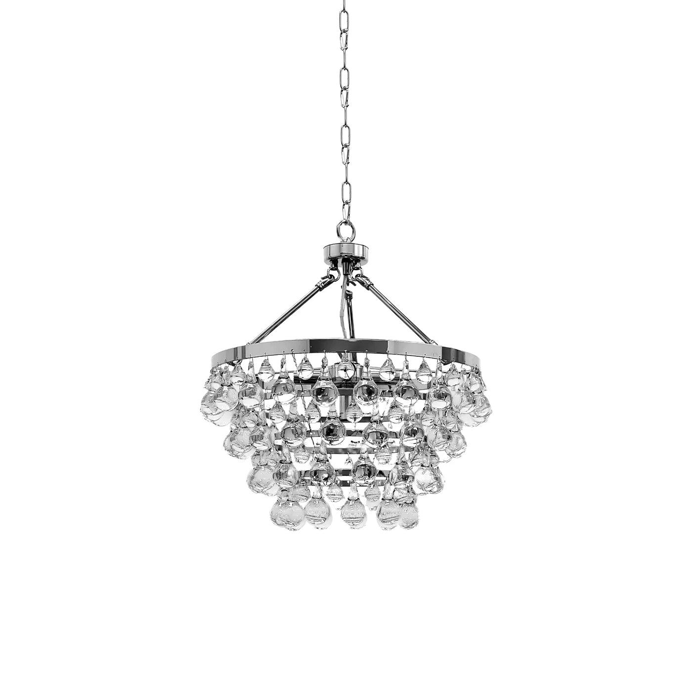 Elegant Tiered Crystal Chandelier with Adjustable Height & LED Lights