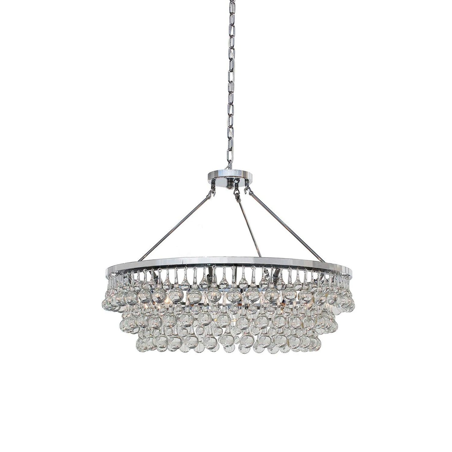 Elegant Tiered Crystal Chandelier with Adjustable Height & LED Lights
