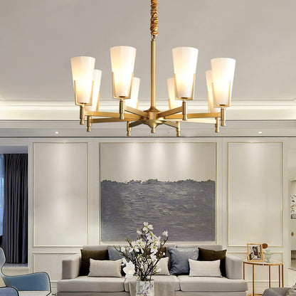 Upton Chandelier - Elegant Design with Adjustable Height & Crystal Acc
