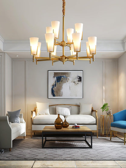 Upton Chandelier - Elegant Design with Adjustable Height & Crystal Acc