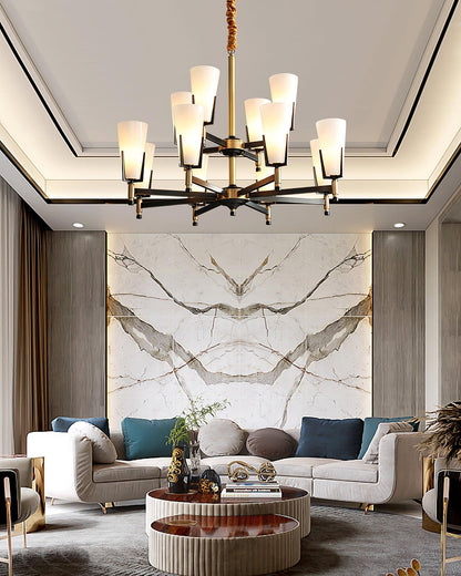 Upton Chandelier - Elegant Design with Adjustable Height & Crystal Acc