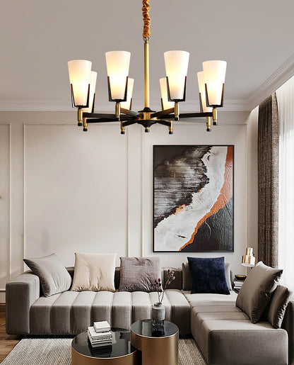 Upton Chandelier - Elegant Design with Adjustable Height & Crystal Acc