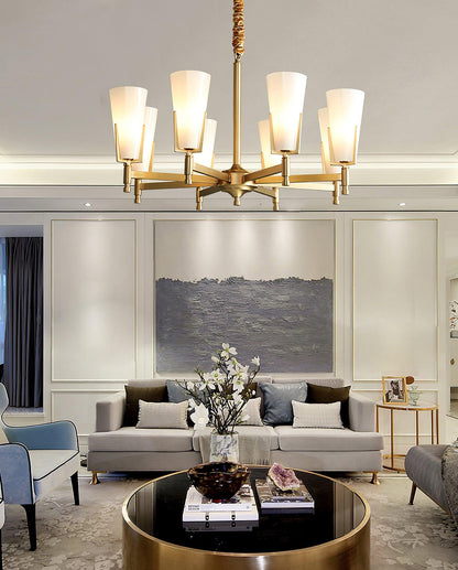 Upton Chandelier - Elegant Design with Adjustable Height & Crystal Acc
