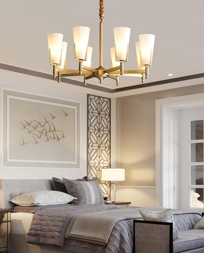 Upton Chandelier - Elegant Design with Adjustable Height & Crystal Acc