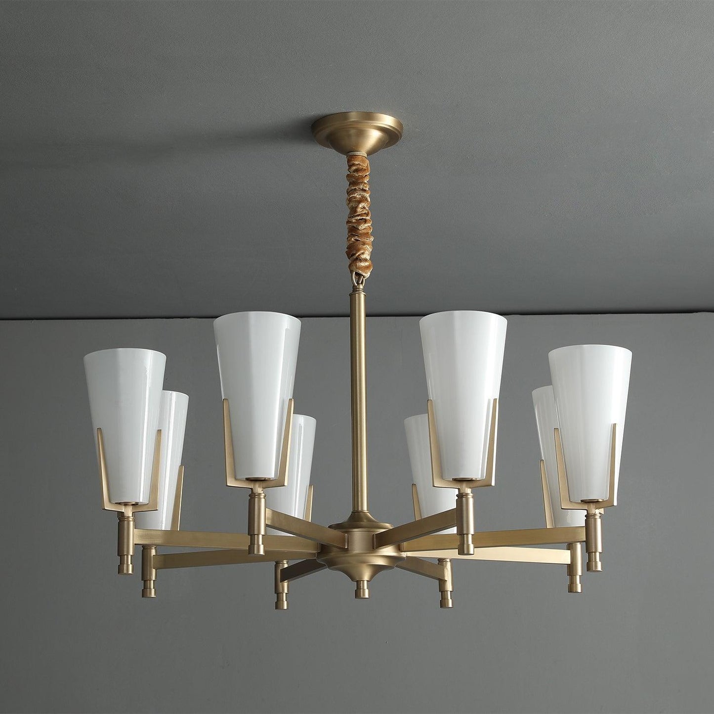 Upton Chandelier - Elegant Design with Adjustable Height & Crystal Acc