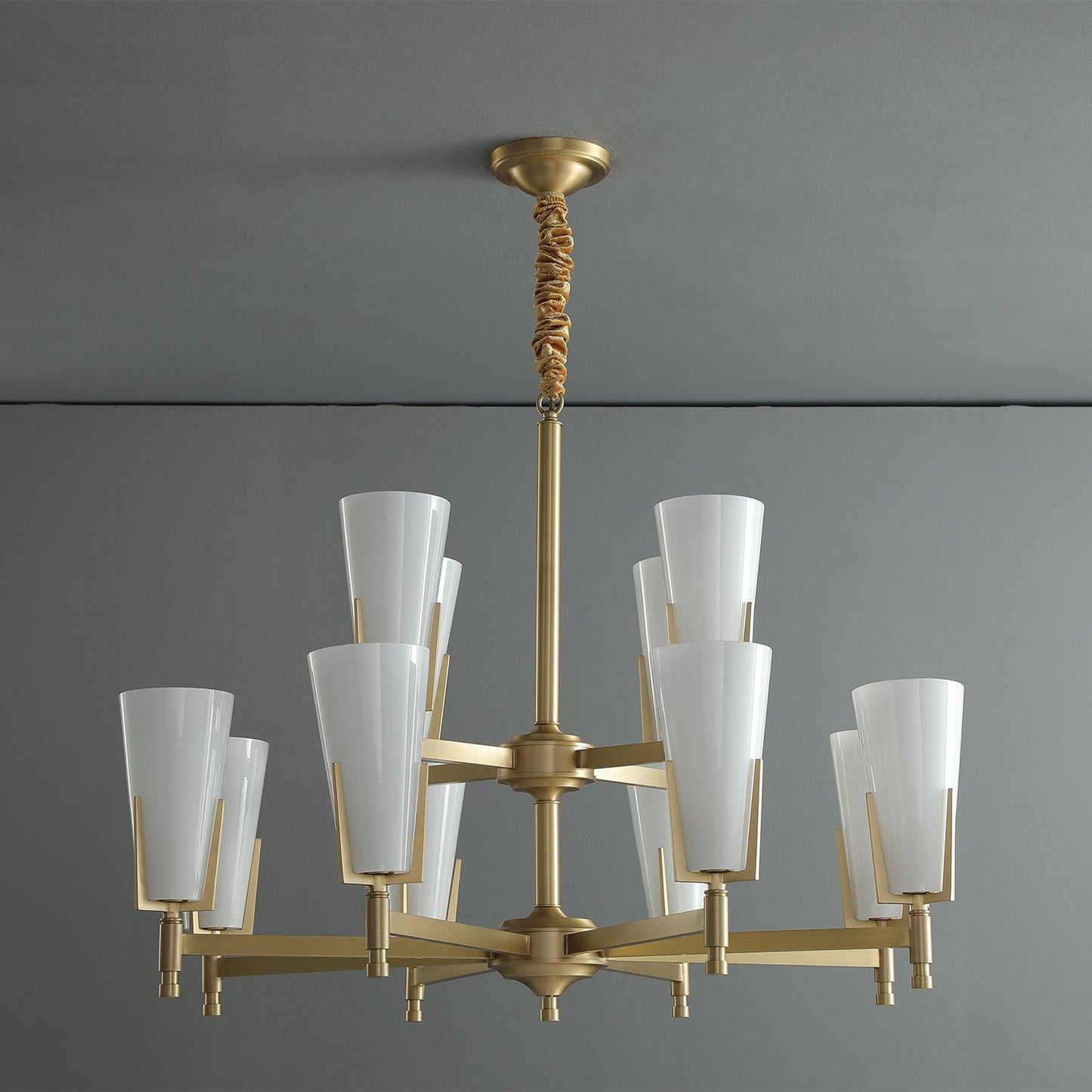 Upton Chandelier - Elegant Design with Adjustable Height & Crystal Acc
