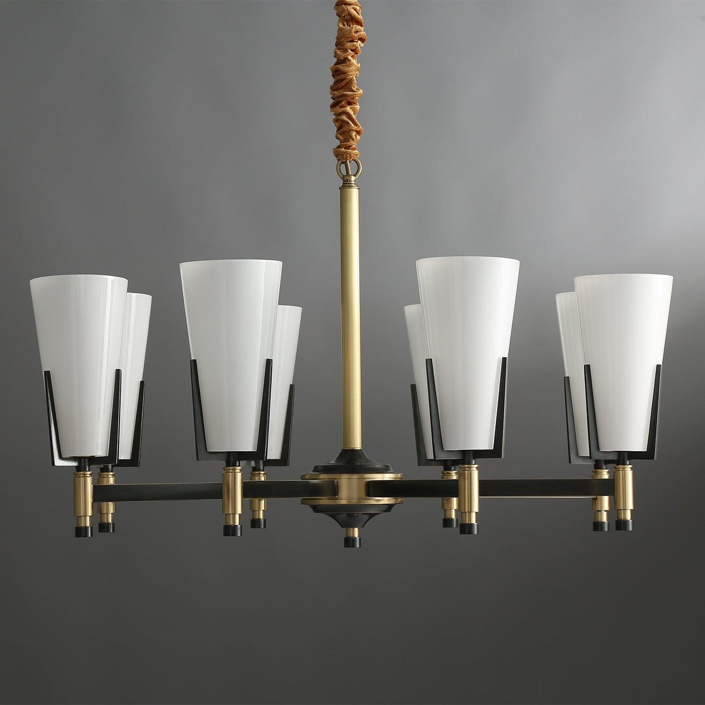 Upton Chandelier - Elegant Design with Adjustable Height & Crystal Acc
