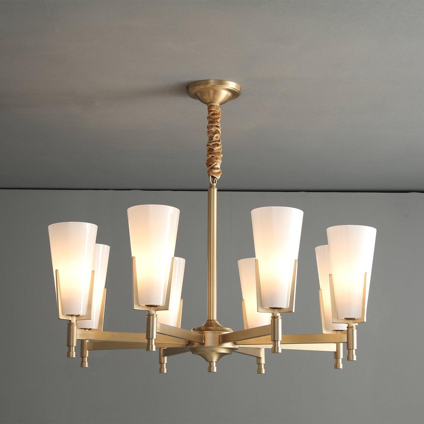 Upton Chandelier - Elegant Design with Adjustable Height & Crystal Acc