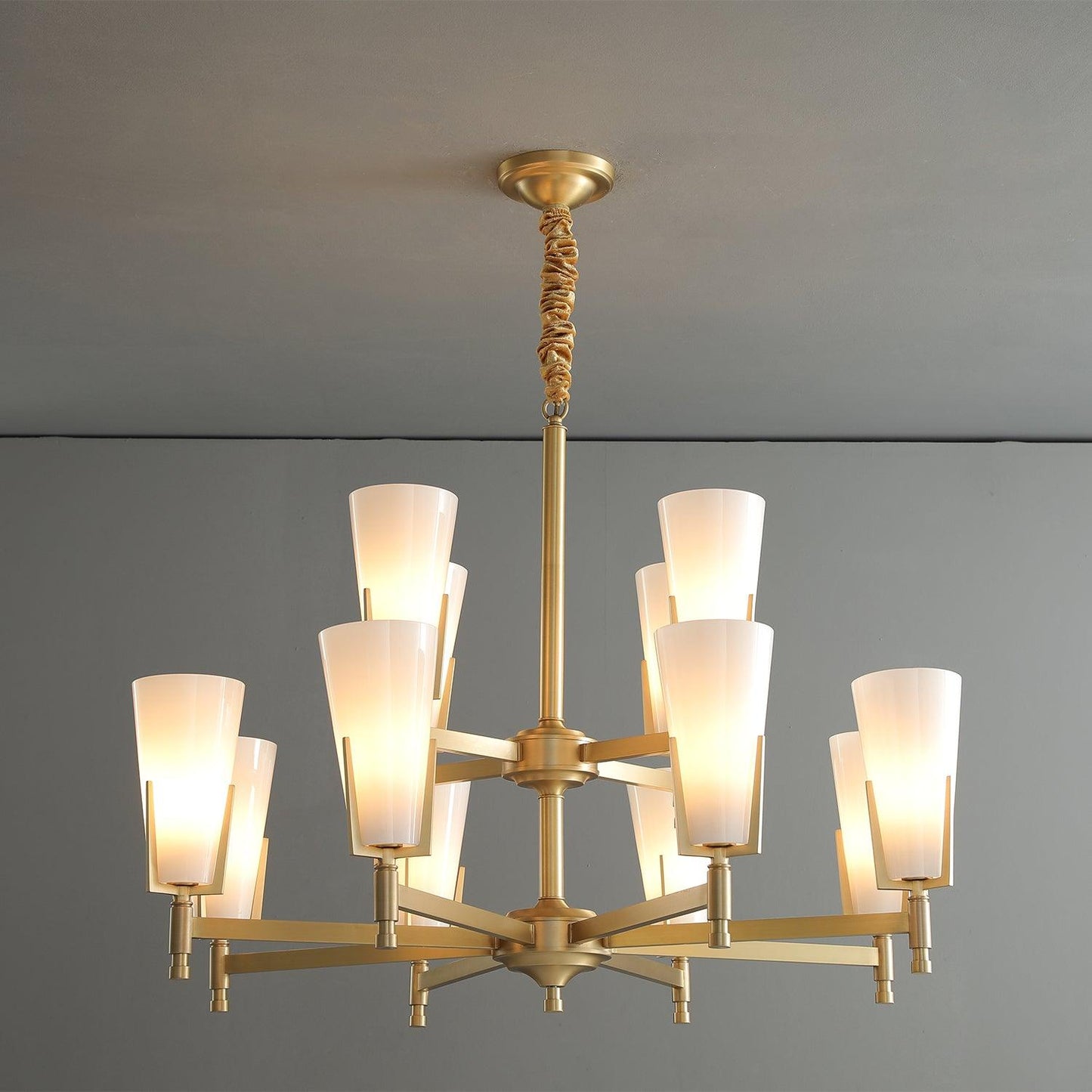 Upton Chandelier - Elegant Design with Adjustable Height & Crystal Acc