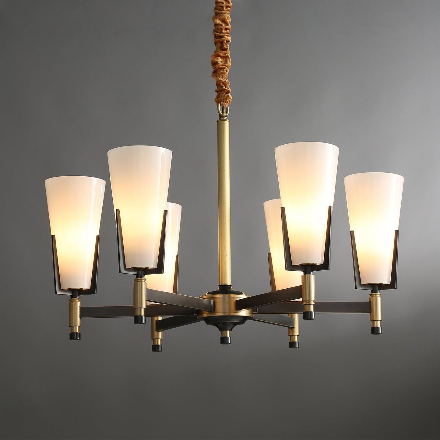 Upton Chandelier - Elegant Design with Adjustable Height & Crystal Acc