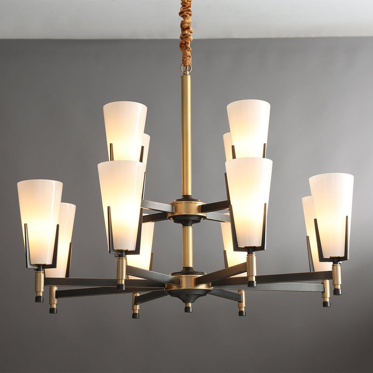Upton Chandelier - Elegant Design with Adjustable Height & Crystal Acc