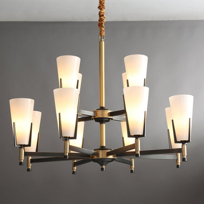 Upton Chandelier - Elegant Design with Adjustable Height & Crystal Acc