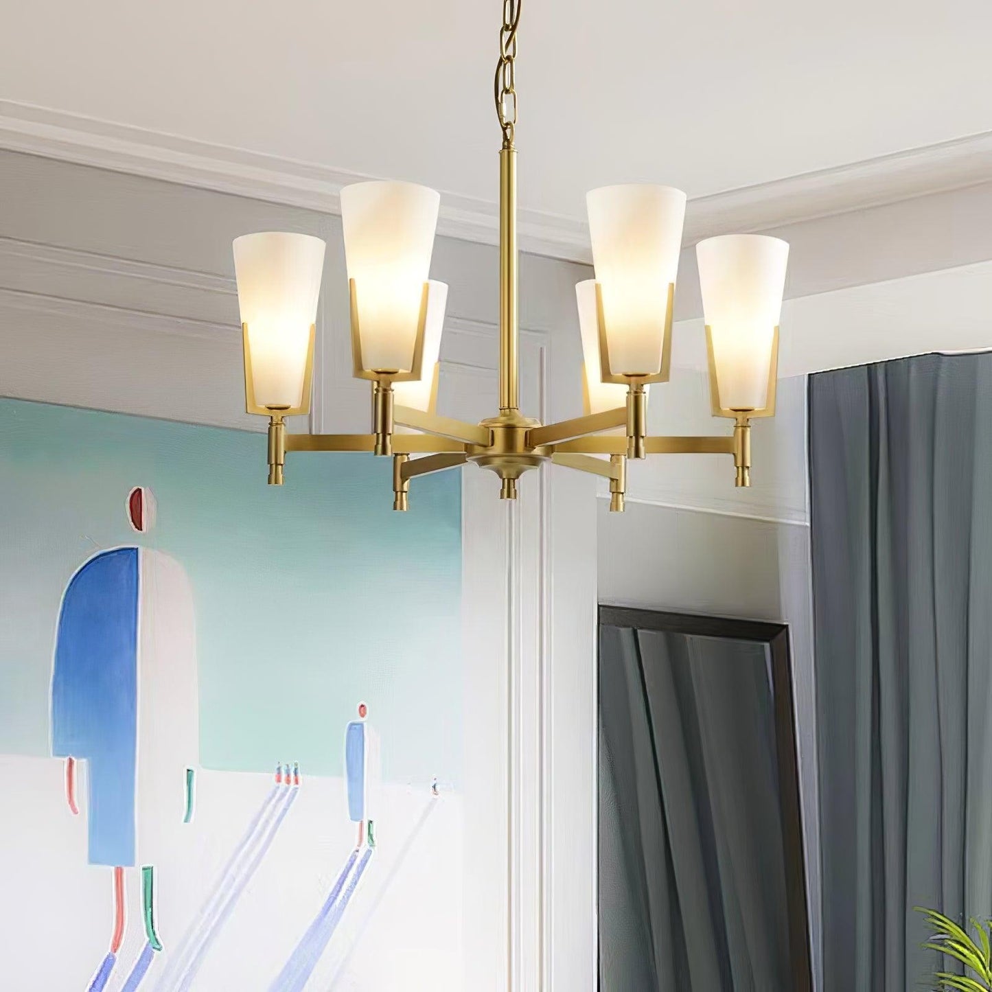 Upton Chandelier - Elegant Design with Adjustable Height & Crystal Acc