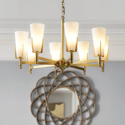 Upton Chandelier - Elegant Design with Adjustable Height & Crystal Acc