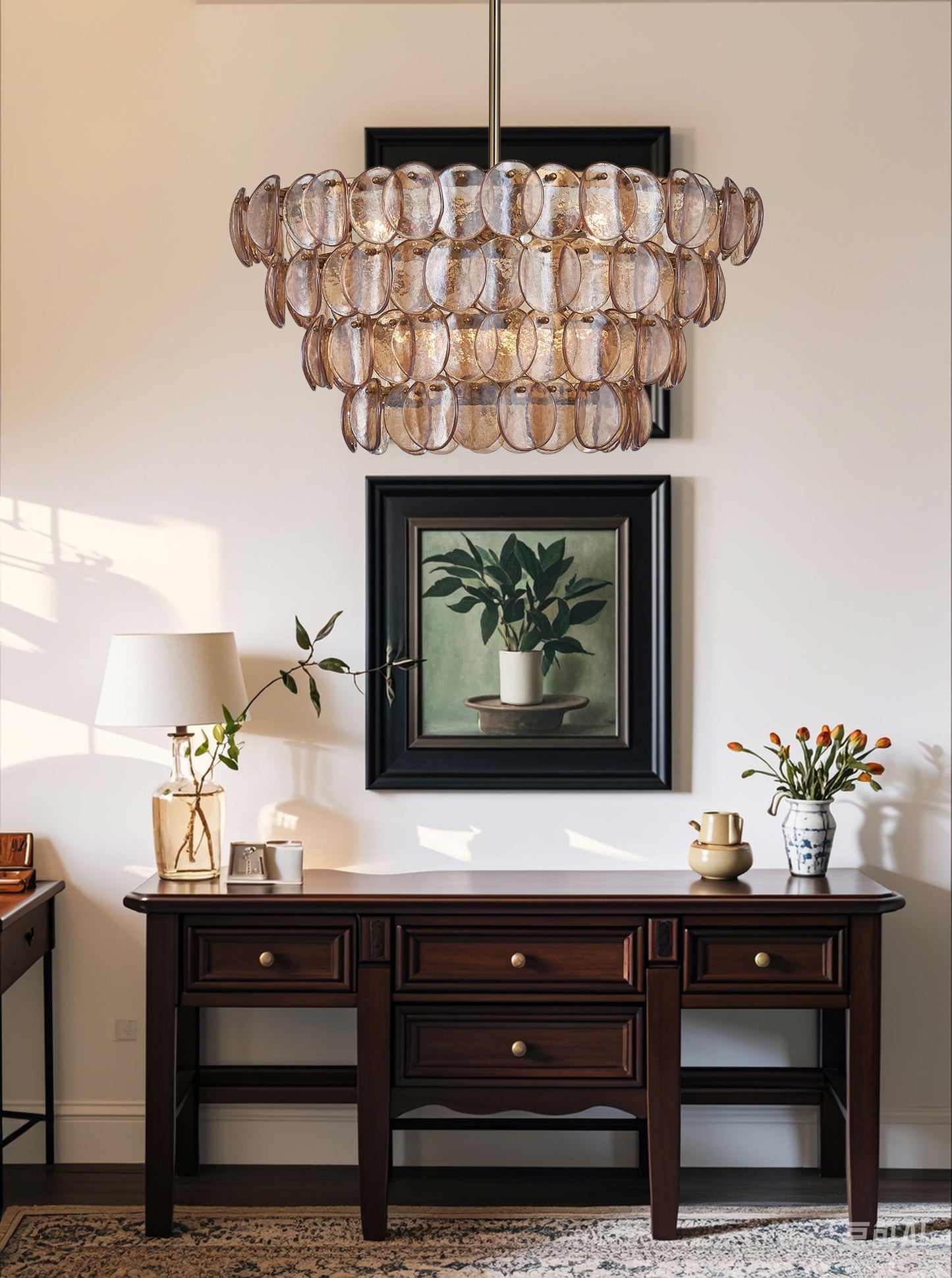 Uroko Chandelier - Elegant LED Lighting with Adjustable Brightness