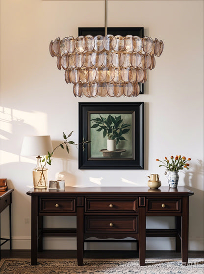 Uroko Chandelier - Elegant LED Lighting with Adjustable Brightness
