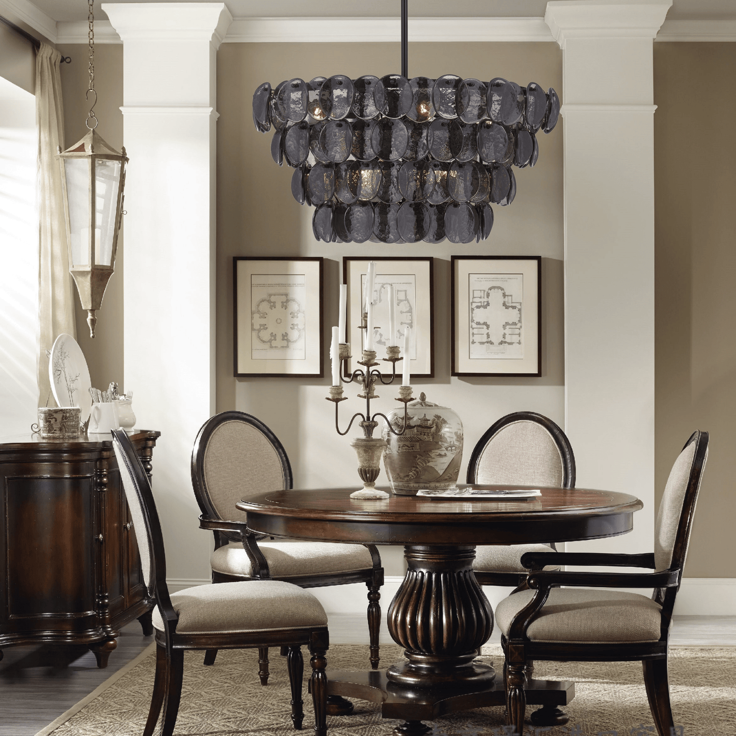 Uroko Chandelier - Elegant LED Lighting with Adjustable Brightness