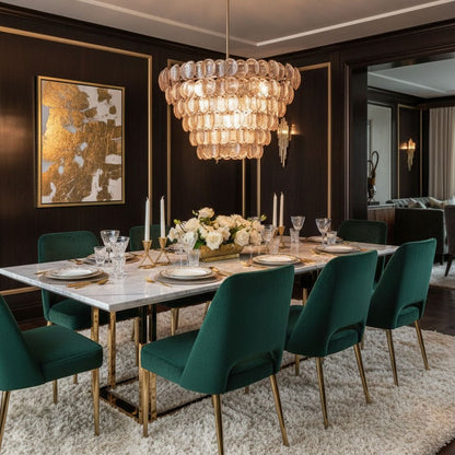 Uroko Large Chandelier - Elegant Design with Adjustable Height & LED C