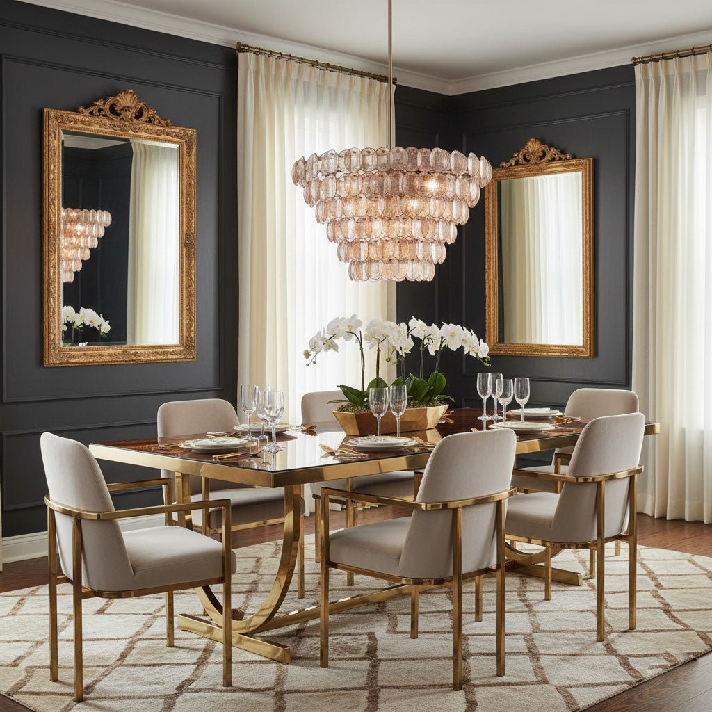Uroko Large Chandelier - Elegant Design with Adjustable Height & LED C