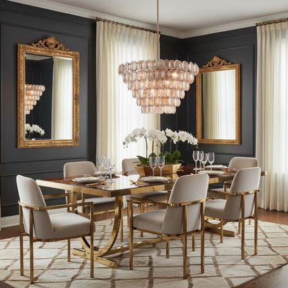 Uroko Large Chandelier - Elegant Design with Adjustable Height & LED C