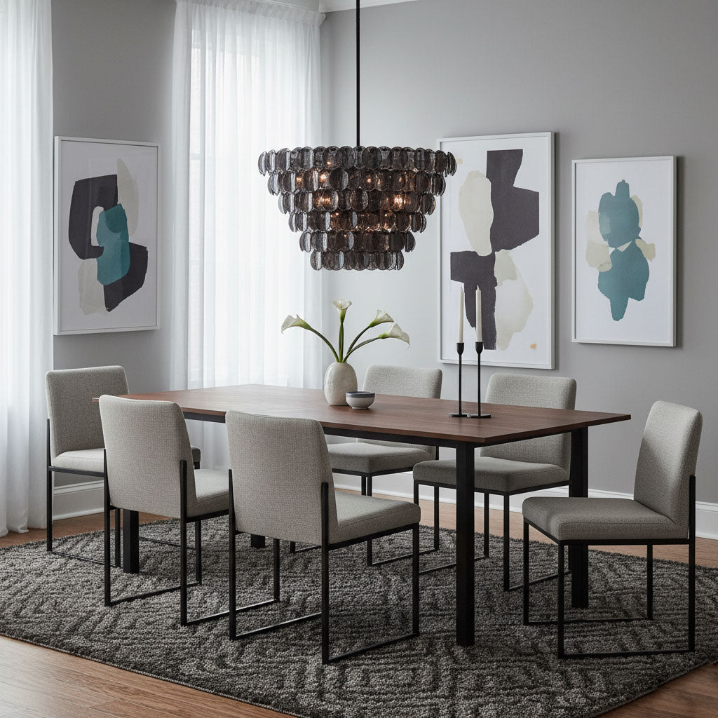 Uroko Large Chandelier - Elegant Design with Adjustable Height & LED C