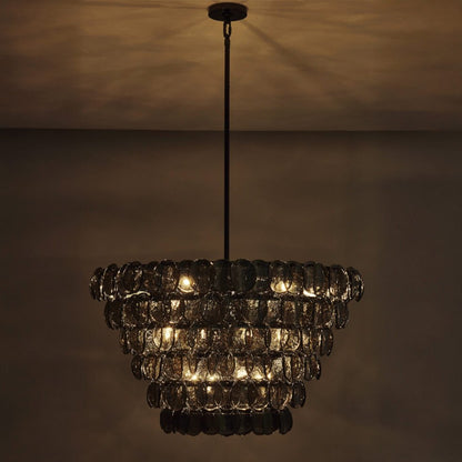 Uroko Large Chandelier - Elegant Design with Adjustable Height & LED C