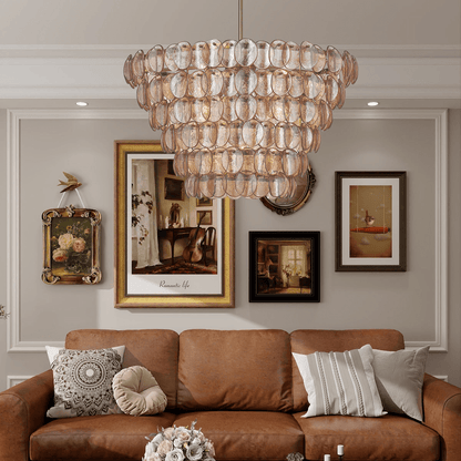 Uroko Large Chandelier - Elegant Design with Adjustable Height & LED C