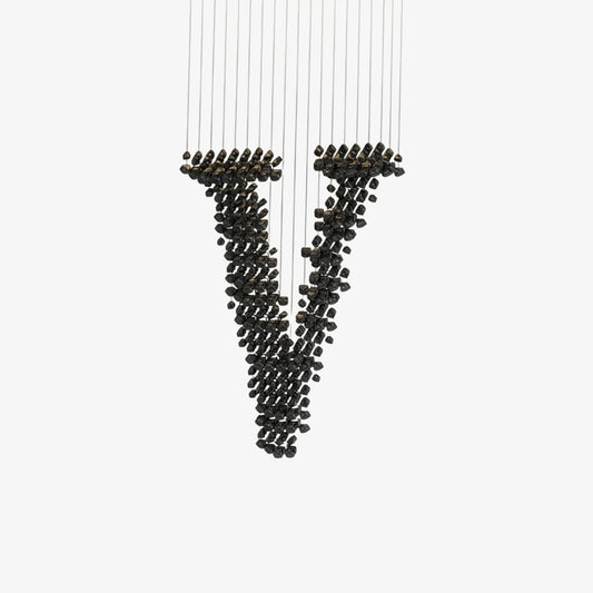 Charcoal Chandeliers V - Elegant Design with Adjustable Height & LED L